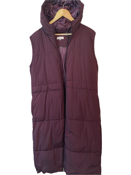 Calvin Klein Jackets & Blazers - Calvin Klein Long Quilted Hooded Vest - Plum